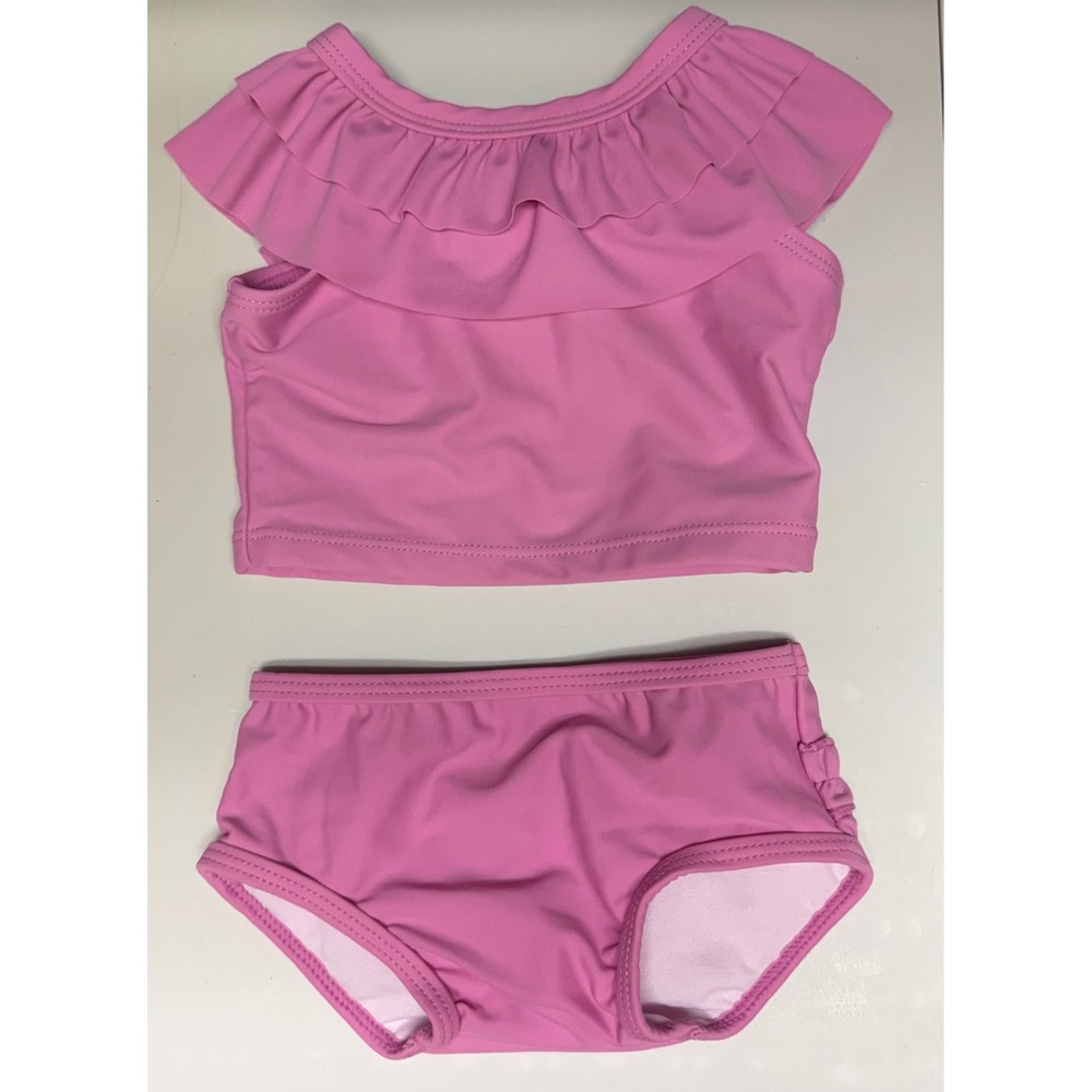 RuffleButts 3-6m NEW pink‎ Ruffle Two Piece Swimsuit Set Baby Girls
